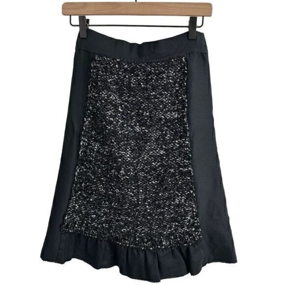 Marc By Marc Jacobs A Line Wool Silk Knee Length Skirt Black Size‎ Extra Small